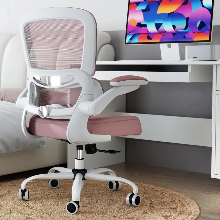 Sedia da ufficio con supporto lombare regolabile e schienale in rete traspirante per l'home office Comfort ergonomico Ideale per lunghe ore di