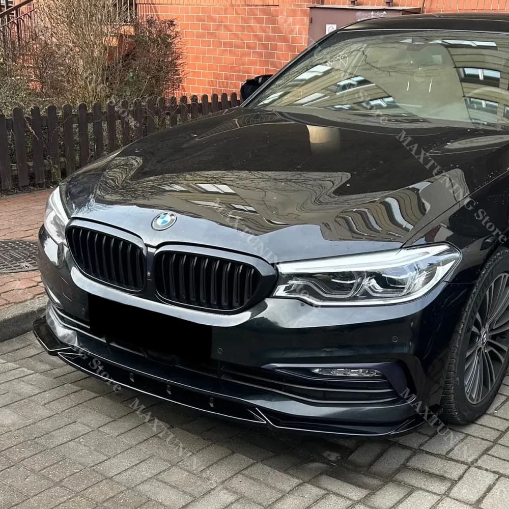 Splitter Anteriore Stile Maxton per BMW Serie 5 G30 G31 Standard 2017-2020, Spoiler Anteriore, Diffusore, Kit Carrozzeria Tuning