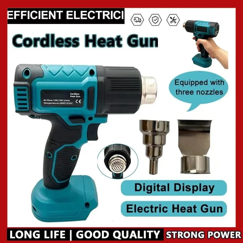 Pistola ad aria calda elettrica portatile industriale con pistola termica a batteria Makita con temperature regolabili compatibile con batteria da 18 V