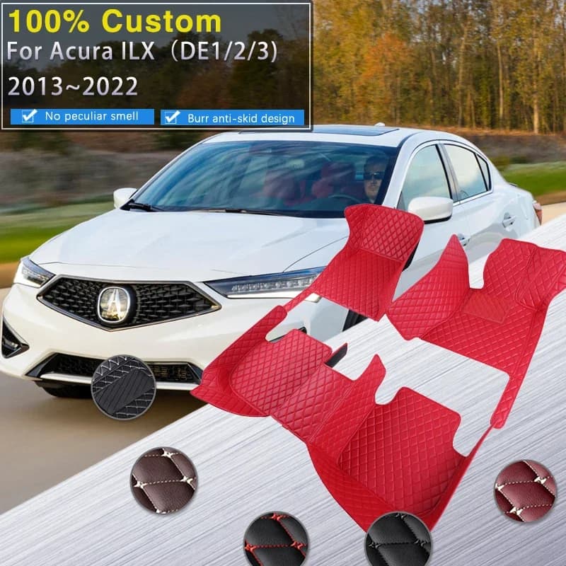 Tappetini per auto RHD completi per Acura ILX DE1 2 3 2013 ~ 2022 Tappeti durevoli Set Tappeto Tappetino in pelle di lusso Tappetino impermeabile Accesso auto