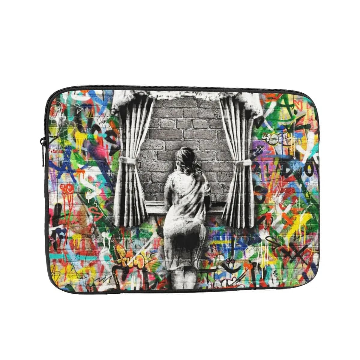 Banksy Street Graffiti Art Custodia protettiva per laptop Borsa per notebook Custodia per fodera Vernice spray Commenario sociale Custodia antiurto