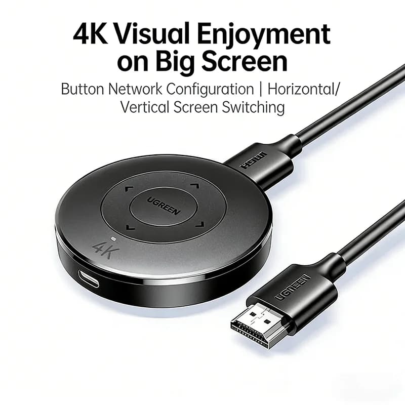 UGREEN Dongle HDMI Wireless 4K 30Hz per Mirroring dello Schermo da iPhone, Telefono Android, Laptop a TV, Monitor, Proiettore