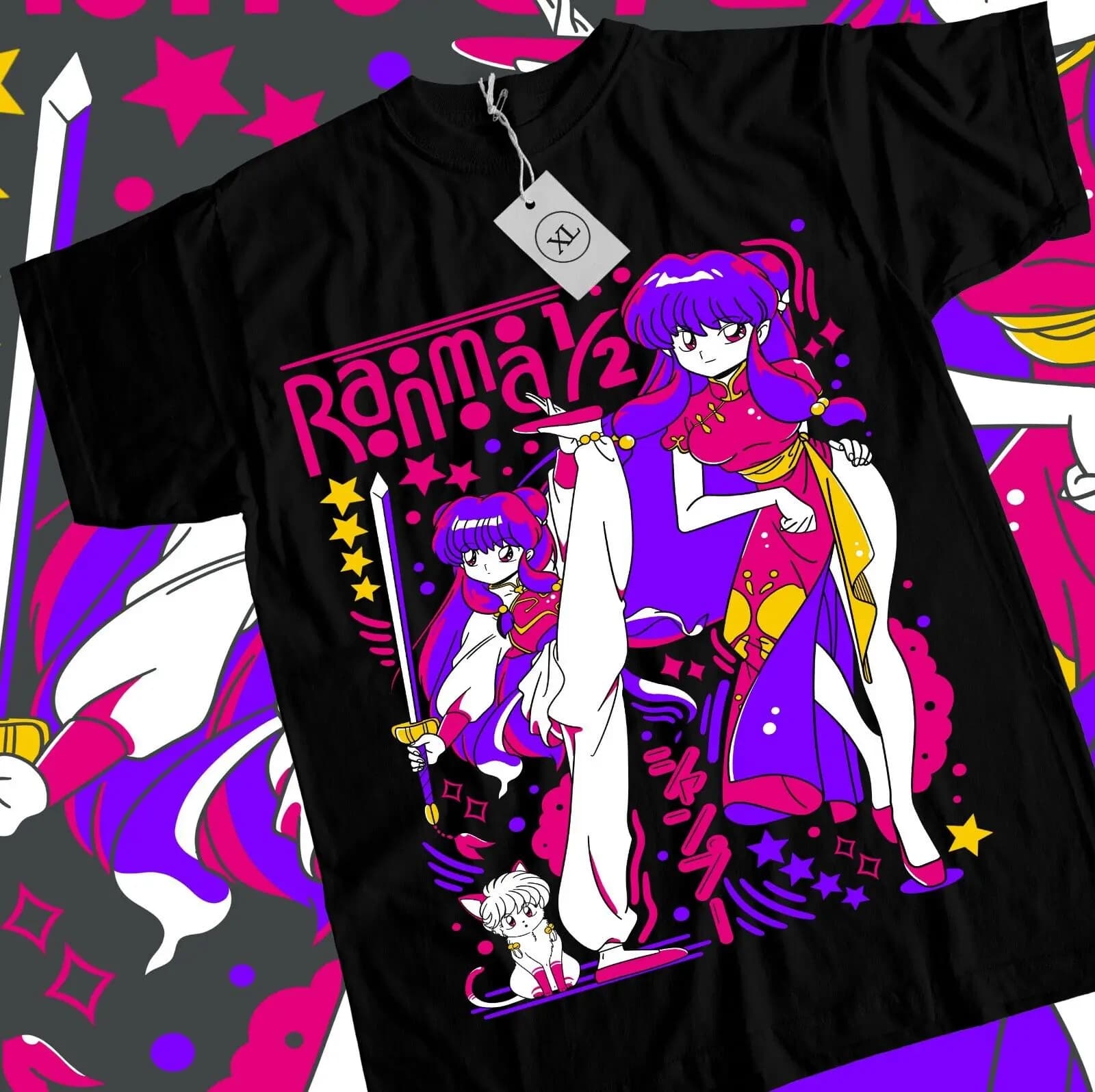 T-shirt Takahashi Ranma 1/2 Ragazza Kawaii Divertente Anime Tee Tutte le taglie