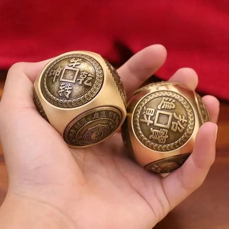 Rotante a sei facce cinese fortunato moneta spinner agitarsi giocattolo stress ansia sollievo strumento di messa a fuoco sensoriale per il regalo di Natale di compleanno