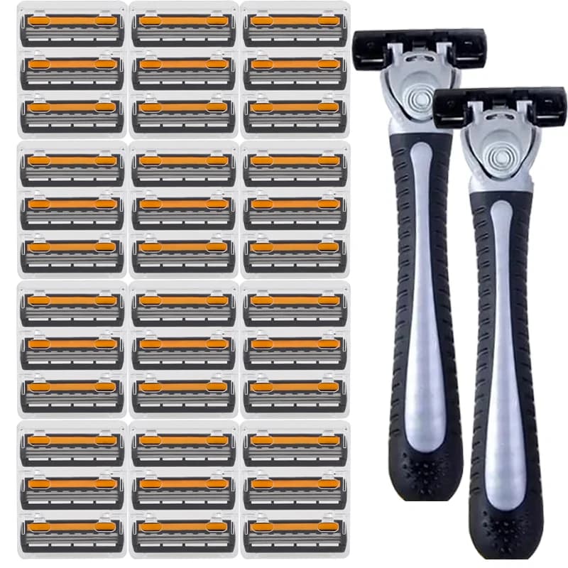 Metal Handle Manual Profession Face Care Barba 3 Layer Blade Safety and Shaving Sateen Support Base for Shaver for Men
