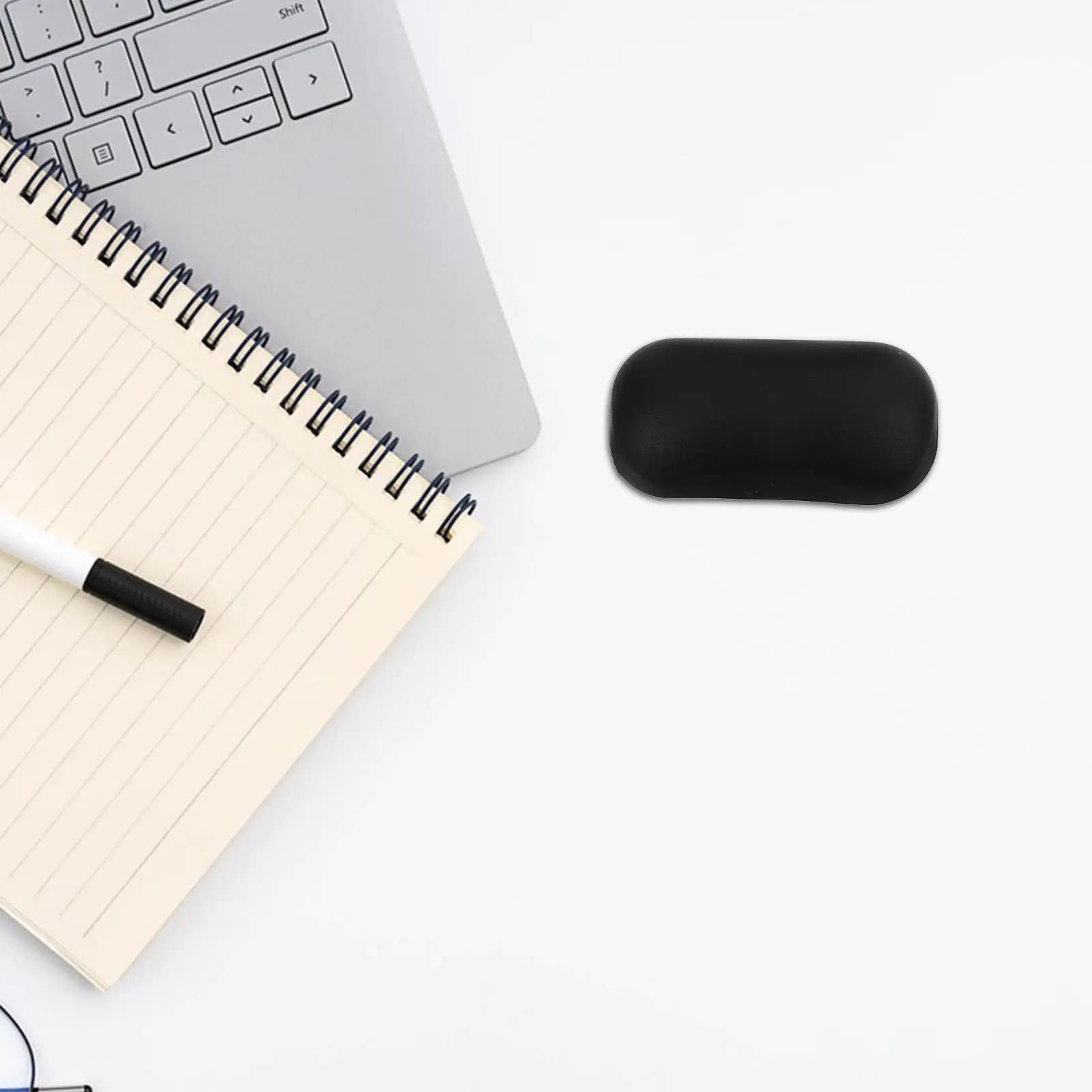 Poggiapolsi per mouse in silicone elastico PU, rotondo, dal design ergonomico, nero, indeformabile, per ufficio, casa, gaming, laptop, portatile