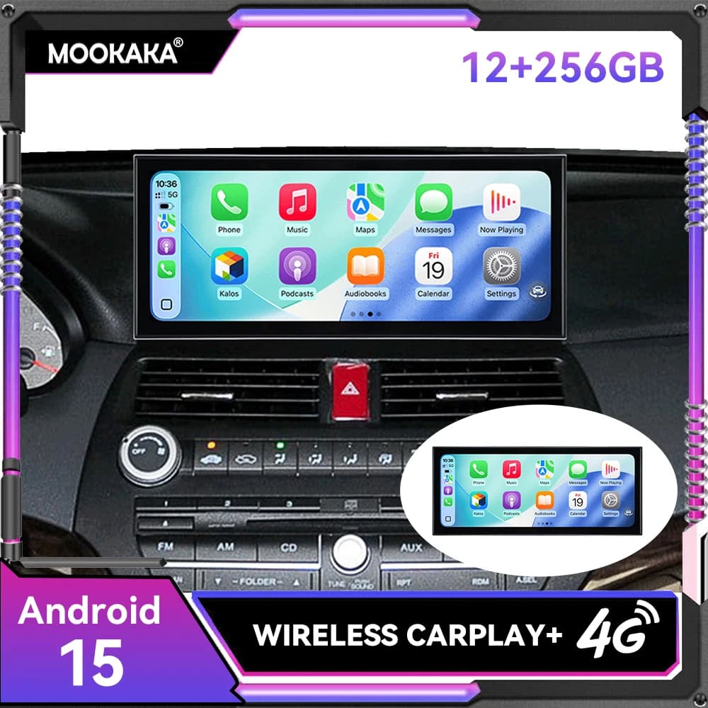 15.8" Screen 12+256GB Android 15.0 Car Radio Navigation For Honda 8 2008 2009 2010 2011 2012 Stereo Multimedia Player HeadUnit