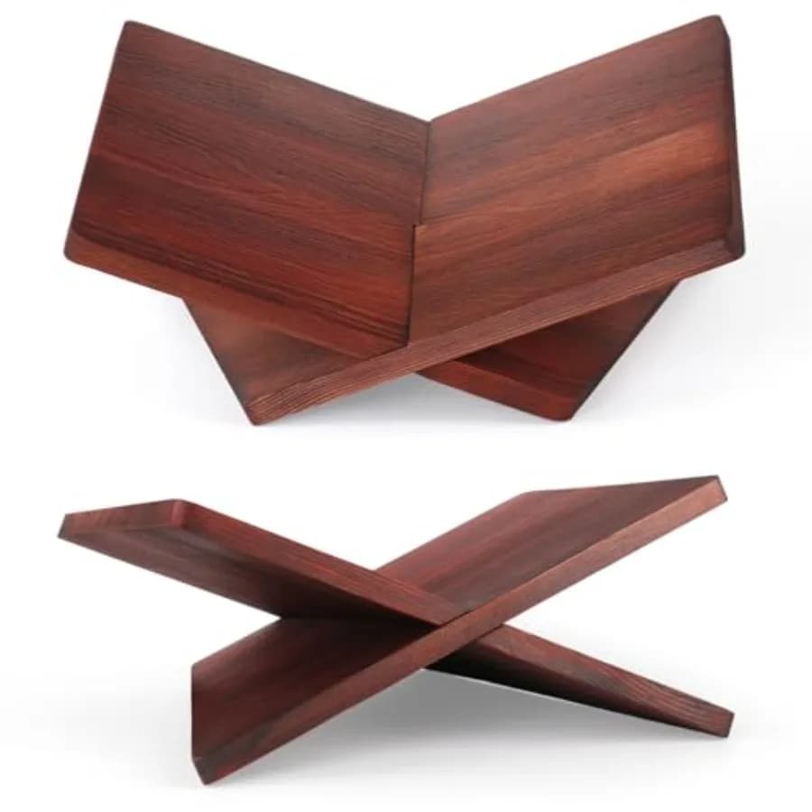 Supporto per libri in legno per la lettura - 15 ° Espositore Angolare per Libri di Cucina, Libri di Testo, Spartiti, Tablet e Riviste in Legno di Sequoia