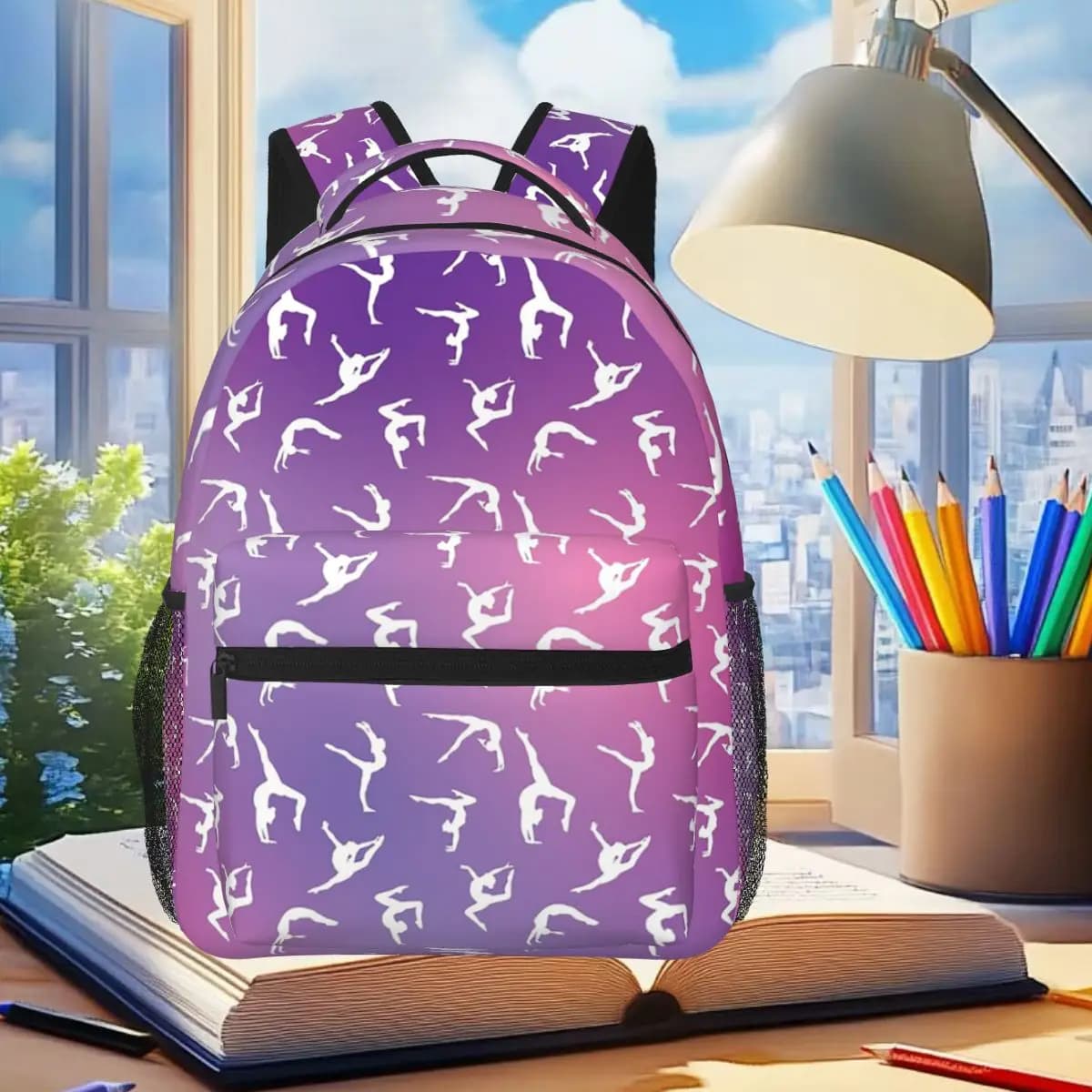 Dance Rhythmic Gymnastics Pattern Backpack Student Boys Girls BookBag Kids School Bag Computer Shoulder Bags for Men Women