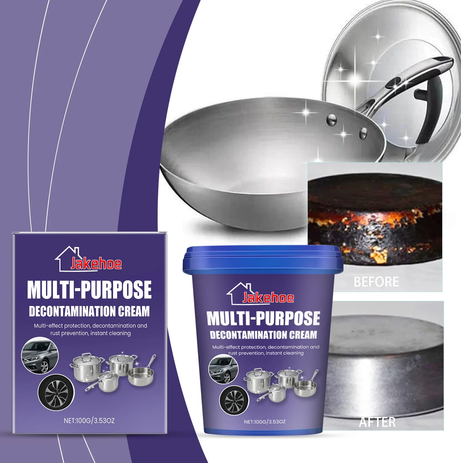 Kitchen Stainless Steel Cleaning Paste Pot Bottom Scale Cleaner Pan Rust Remover Cookware Gas Stove Dirt Household Kitchen Tool