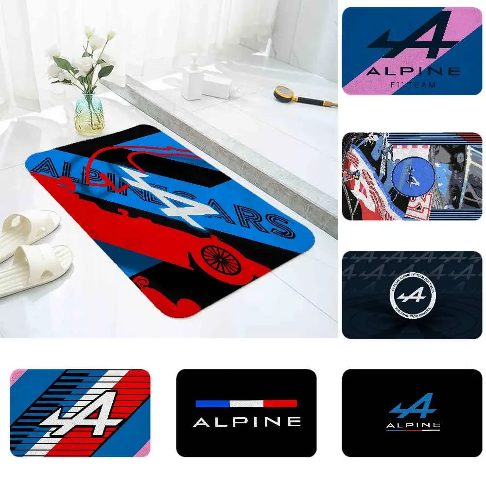 Tappeto Racing A-Alpines, tappetino antiscivolo per bagno, tappetino per porta, tappetino decorativo per la casa, tappetino per porta d'ingresso, tappetino antigraffio