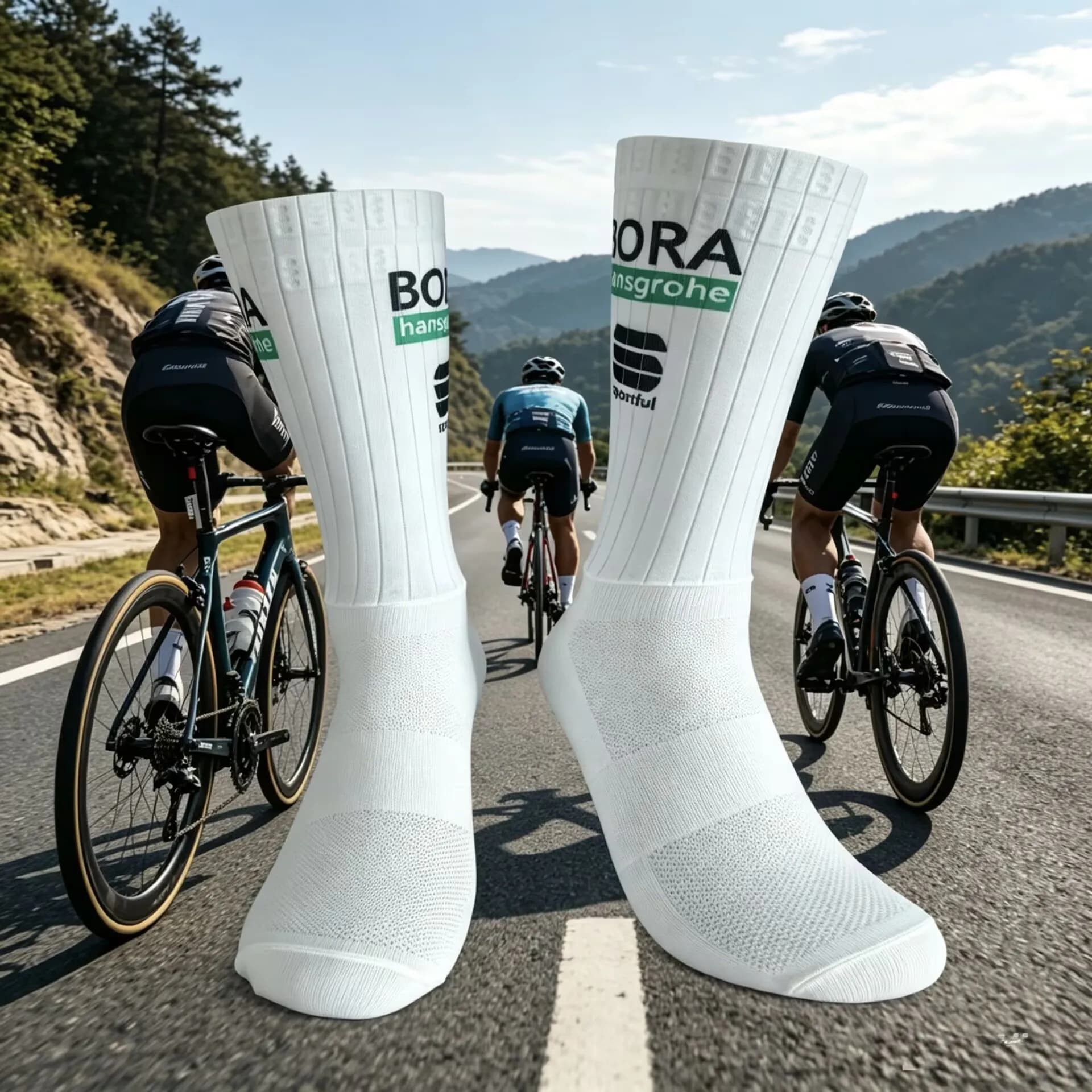 Pro Racing Aero compression Anti Slip Silicone Cycling Socks summer Men women black Bicycle Sport Running Bike Socks Calcetines