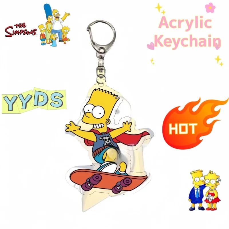 Nuovo Portachiavi in Acrilico dei Simpson 2026, Accessorio Trendy Versatile per Coppie e Migliori Amici