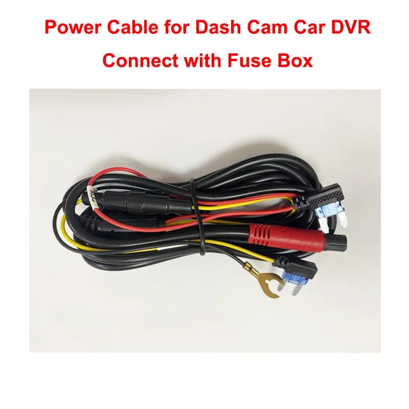 DVR Power Cable for Car Dashcam 2.6 meters 8 pin power line for car camera recorder for all cars connection with fuse box