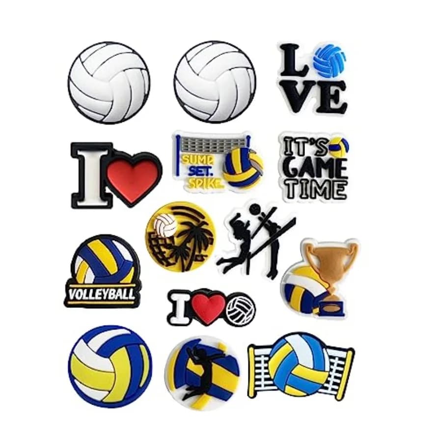 Ciondoli a forma di pallone sportivo per scarpe Clog, ciondoli per scarpe da basket, calcio, softball, pallavolo, per braccialetti e cinturini da polso