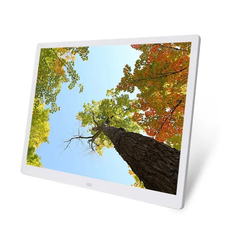 Display pubblicitario Cornice per schermo LED da 15 pollici Cornice per foto digitale a batteria Cloud Wifi