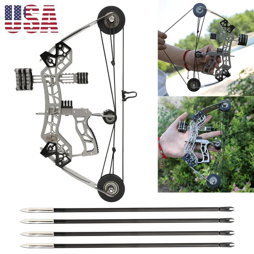 Mini Compound Bow Kit 12lbs Complete Archery Package with Bow Arrows and Target for Outdoor Camping Hiking and Adventure Sports Activities Gear