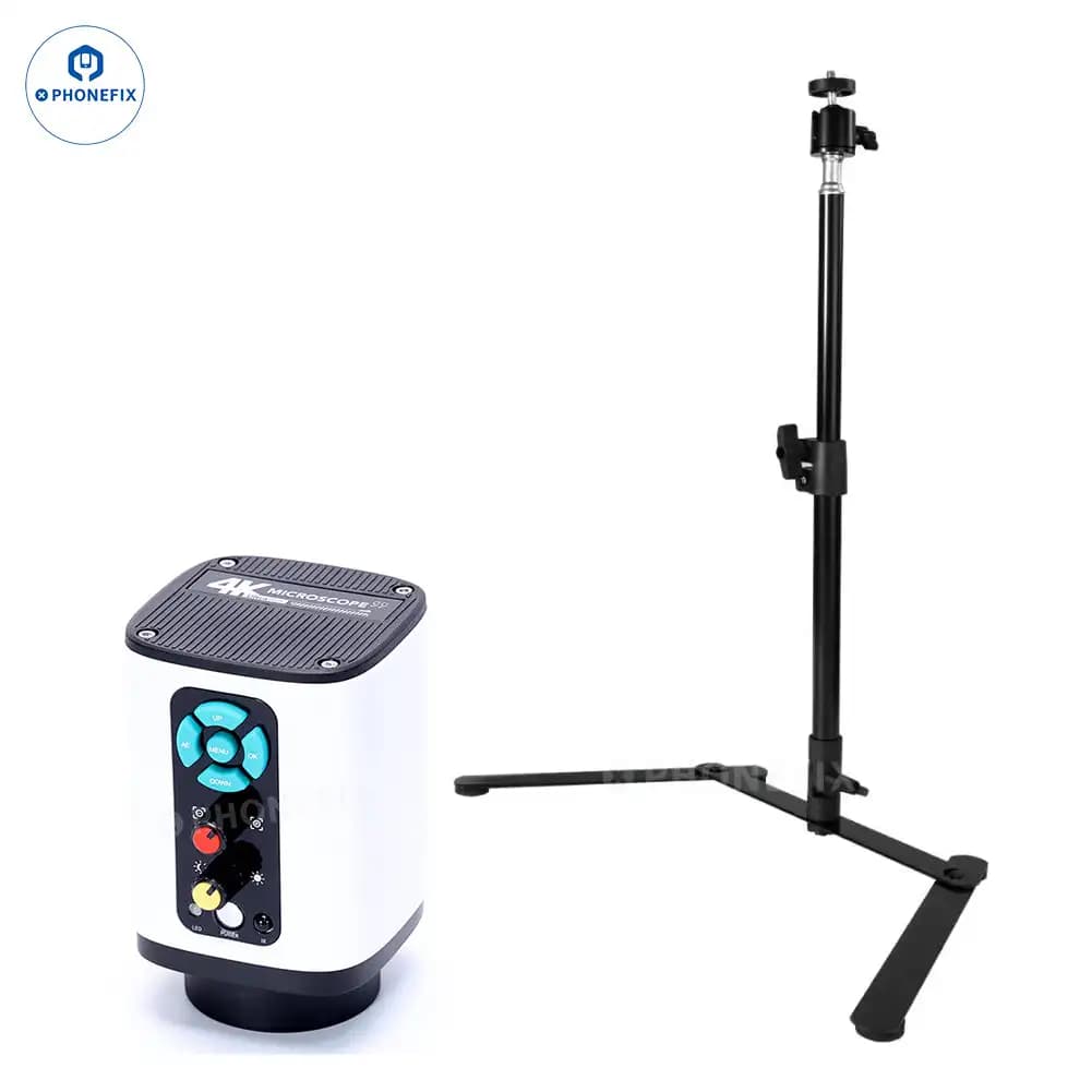 Kit microscopio elettronico HD 4K per saldatura 1080P HDMI Type-C/USB Videocamera industriale Obiettivo integrato Supporto pieghevole leggero