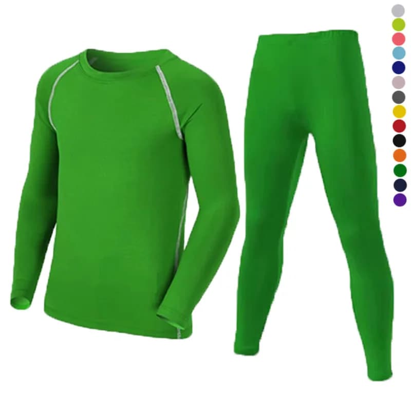 Bambini Kid Boy Girl Conmproression Sci Set di biancheria intima Fitness Sci Snowboard Sport Corsa Escursionismo Esercizio Tuta da jogging 19