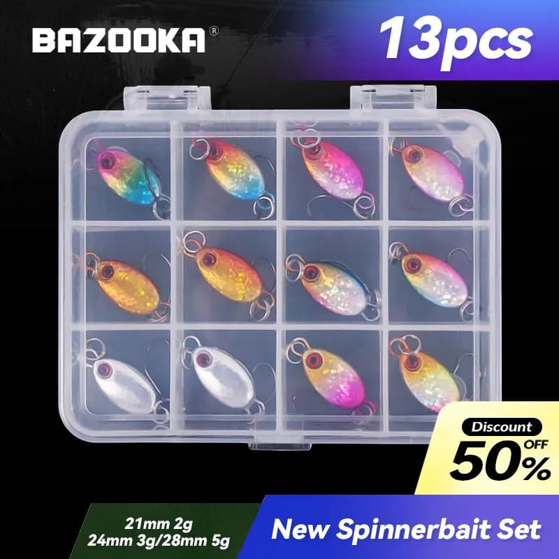Bazooka Set of spoons Fishing richness Metal Spinner Exhaust for trout Leurre Hard Rame Spinnerbait Kit of artificial masks Winter equipment with box