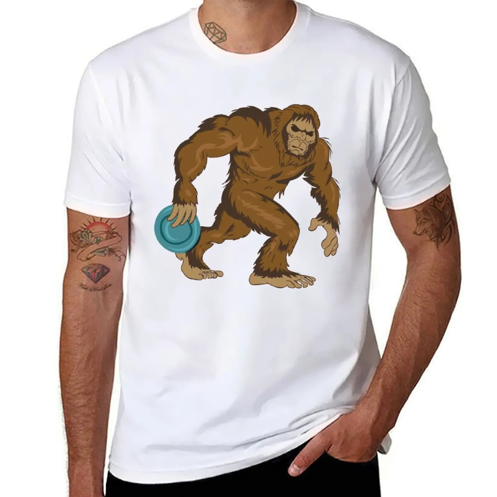 Disc Tee Bigfoot Golf Golf Magliette da uomo e da donna, magliette regalo, t-shirt casual alla moda, in cotone, a maniche corte