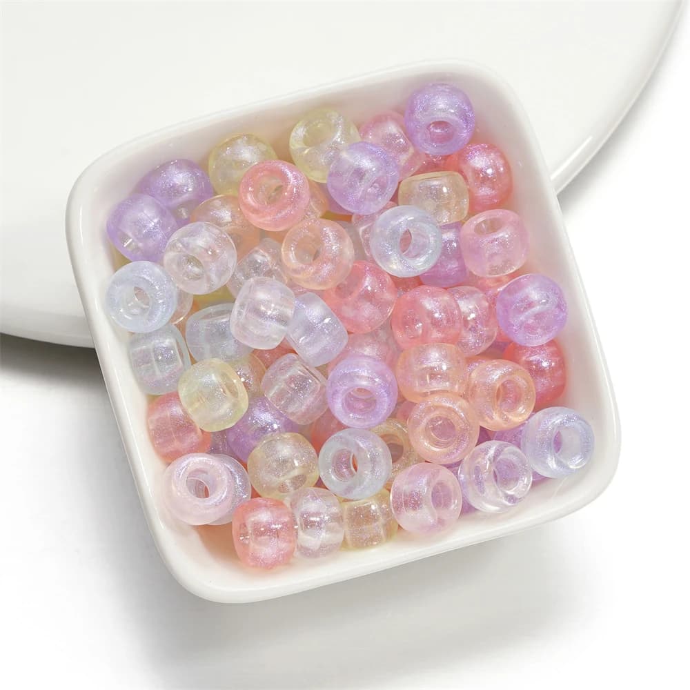 50 pz 6x9mm Sirena Colore Perline Acriliche Foro Grande Rotondo Del Distanziatore Branello Allentato per la Collana FAI DA TE Braccialetto Creazione di Gioielli Forniture