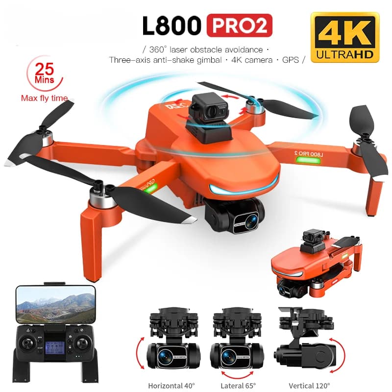 L800 PRO 2 Drone professionale 4K HD fotocamera GPS 5G WIFI 3-axis Anti-shake Gimbal motore Brushless evitamento ostacoli Dron VS L900