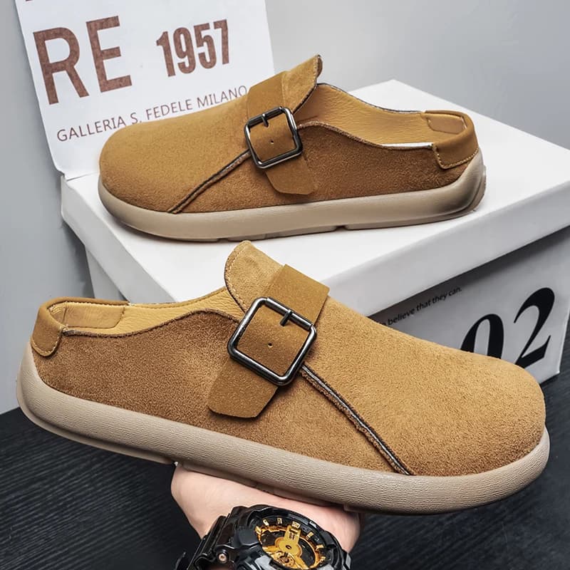 Summer Suede Leather Casual Shoes For Men Slip-on Shoes Comfortable Men's Moccasins Lightweight Classic Buckle Designer Loafers