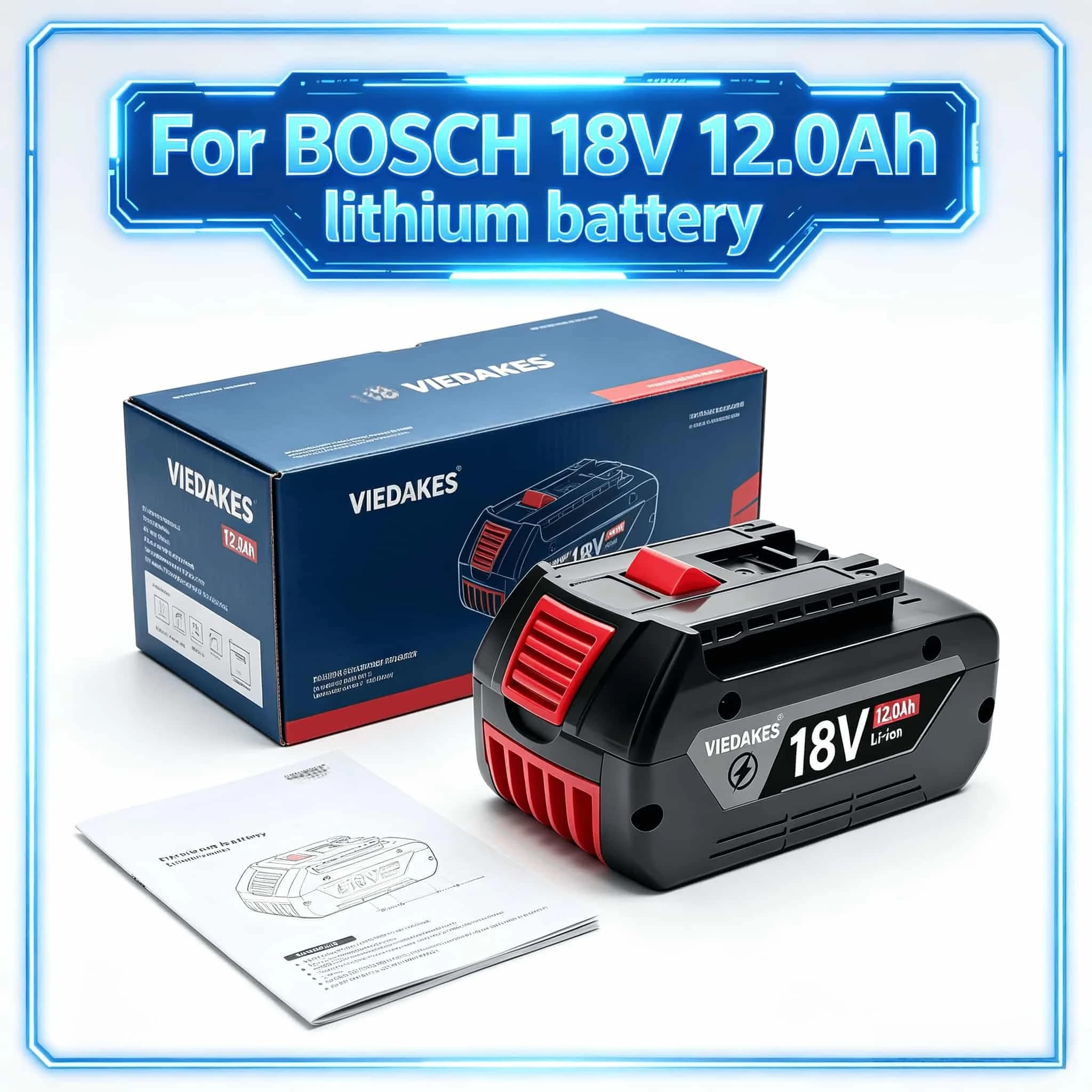 e Bosch 18V GBA18V6.0 10.0Ah Battery Compatible with GOP18V-28 GDS18V-400, Lithium Cells Fully Compatible for Bosch 18V Oscillating Tools