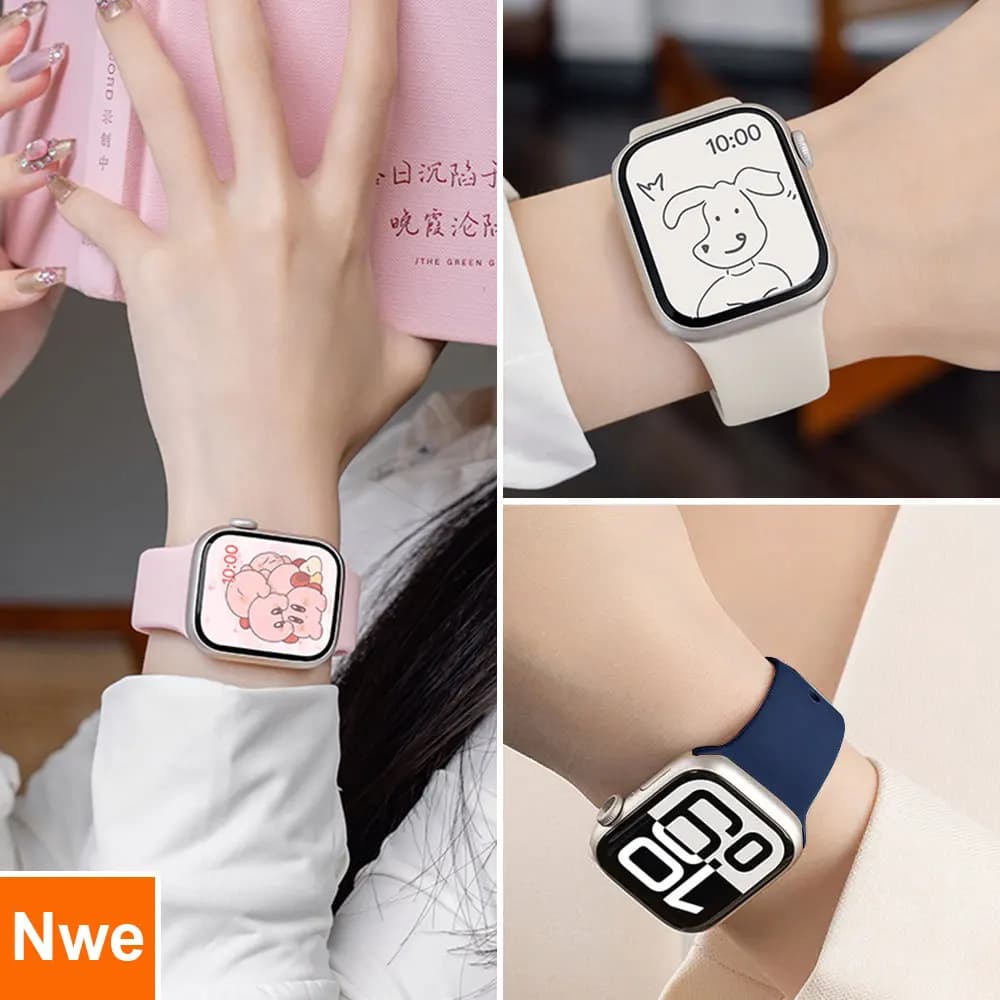 Cinturino in silicone per cinturini Apple Watch 45mm 44mm 40mm 41mm 38-42-46mm braccialetto sportivo serie iwatch 8 7 6 5 4 SE 9 10 Ultra 2 49mm