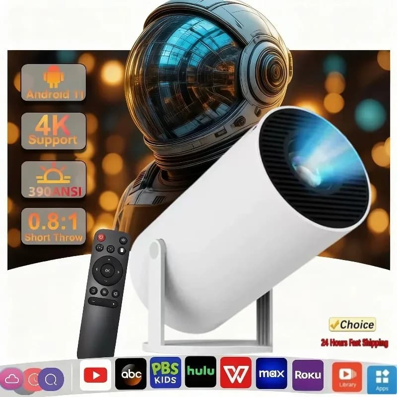 Nuovo Mini Proiettore HY300 4K Android 11 Wifi6 290ANSI Allwinner H713 BT5.0 1080P 1280*720P Cinema Portatile per Esterni