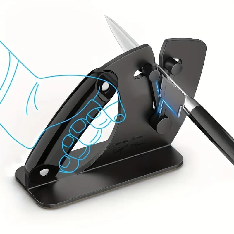 Affilacoltelli Professionale, Sistema di Affilatura per Coltelli da Cucina, Gadget da Cucina, Pietra per Affilare i Coltelli
