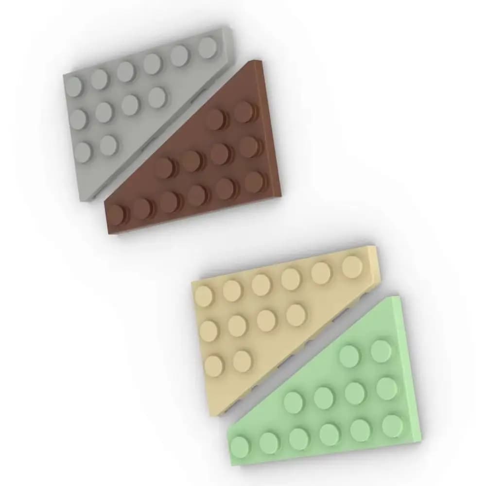 MOC 10 Pezzi 48208 Piastra a Cuneo 6x4 con Giunzione Sinistra, Mattoncini Assemblabili, Giocattolo per Adulti e Ragazzi, Regalo per le Feste