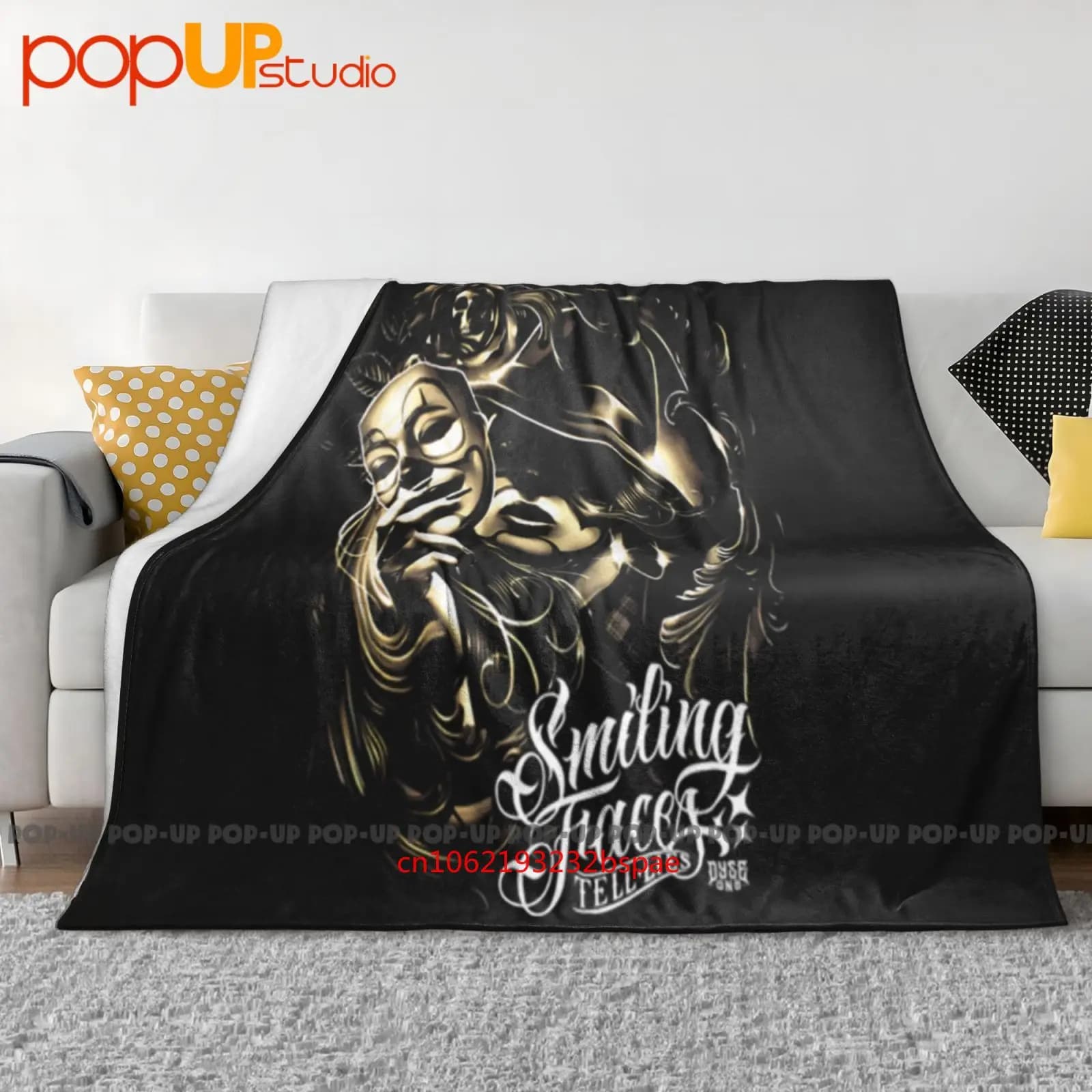 Volti sorridenti Dyse One Chicano Tattoo Art Lowrider Coperta ultra morbida Trapunta Copridivano invernale Copriletto