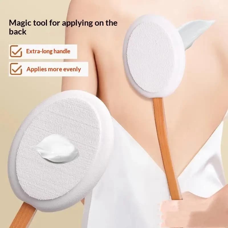 Multi Function Wooden Long Handle Back Applicator For Sunscreen Lotion Ointment Body Shower Brush Skin Care Accessory