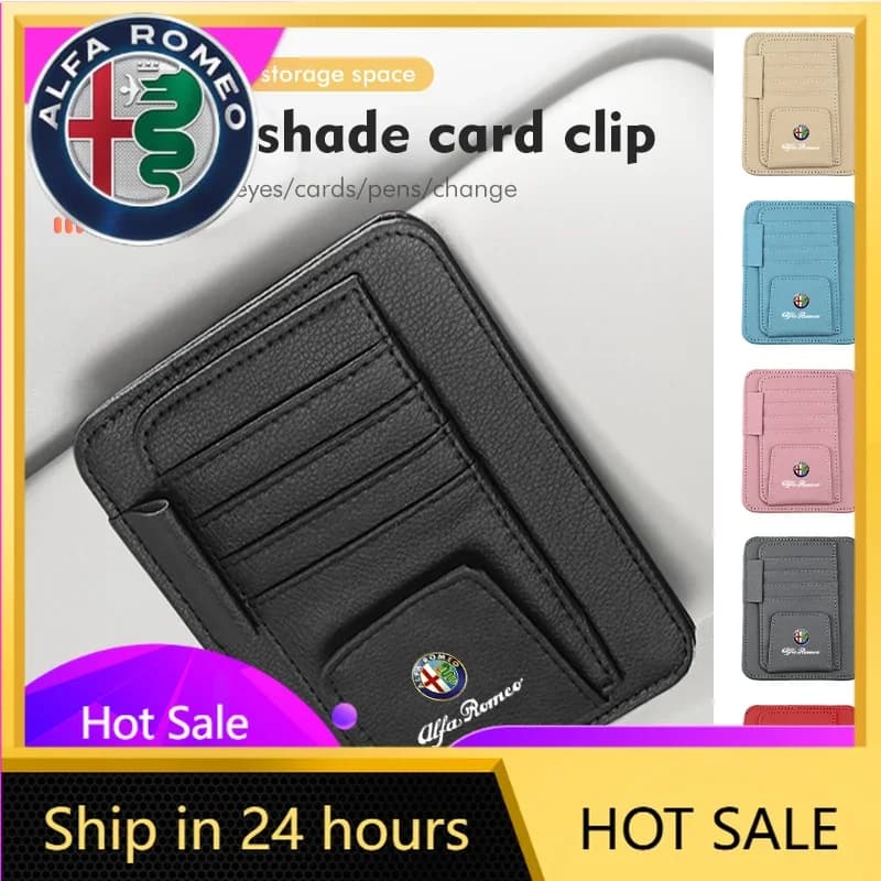 Adesivi per auto Alfa Romeo, Borsa portaoggetti per parasole, Porta carte e occhiali da sole, Accessori per Alfa Romeo GT Stelvio F1 B