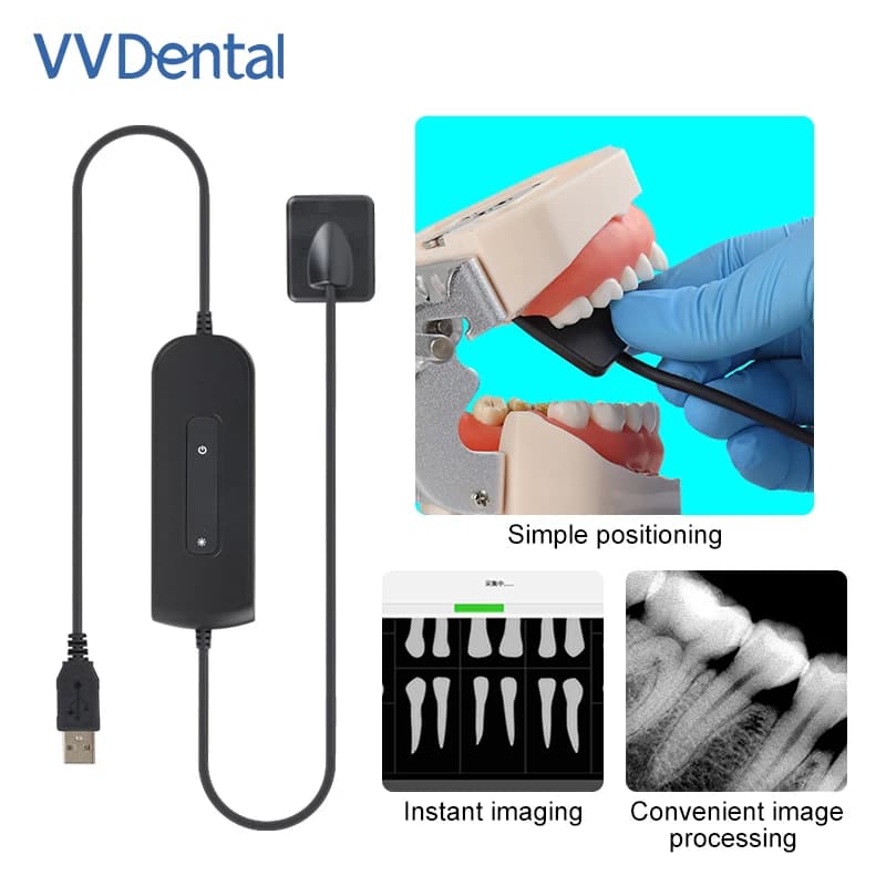 Sensore Dentale Portatile VVDENTAL, Sistema di Imaging Intraorale Digitale Radiovisografo HD, Garanzia di 2 Anni, Sensore Radiografico Digitale