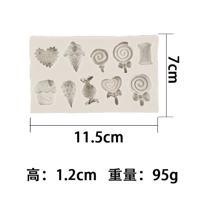 Stampo in silicone per modellazione di gelato lecca-lecca di caramelle Stampo per decorazione torta di biscotti al cioccolato fatto a mano 15-692