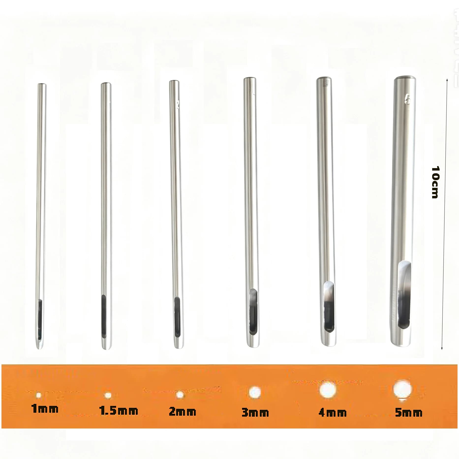 6 pz/set strumenti per punzonatura in pelle foro rotondo cavo perforatore abbigliamento cucito accessori artigianali in pelle kit punzonatrice