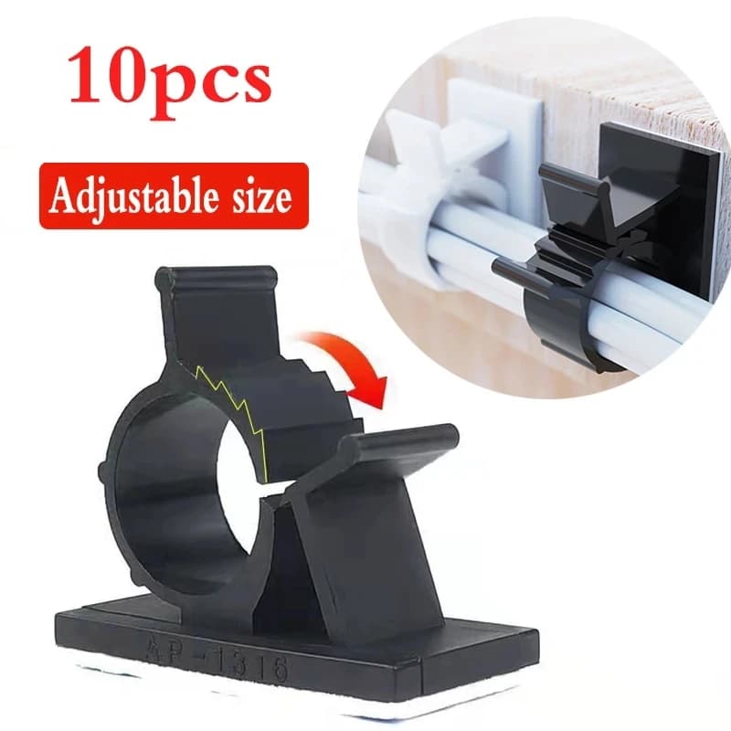 Organizzatore di cavi regolabile Clip per cavi autoadesive Supporto per cavo con morsetto per gestione cavi da tavolo per avvolgicavo di ricarica per PC TV per auto