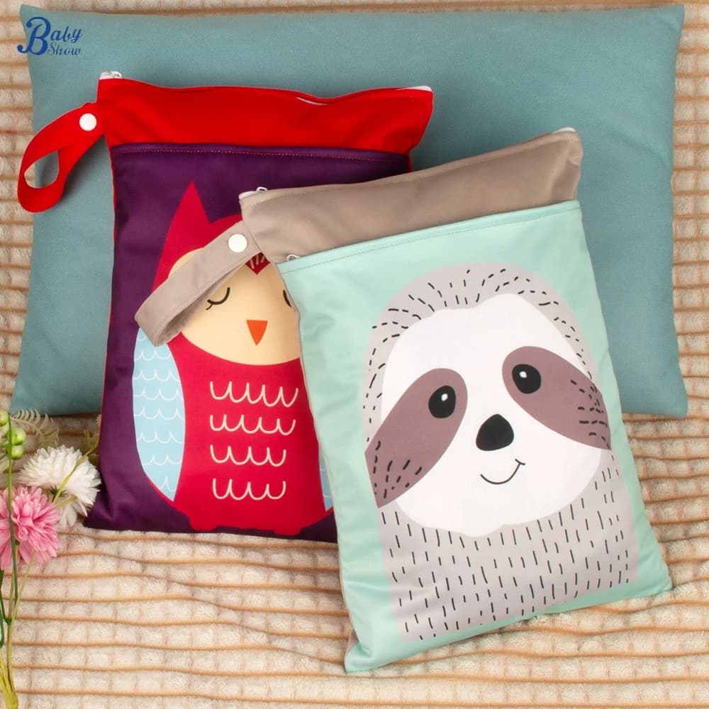 Borsa lavabile Babyshow, deposito bagnato e asciutto, organizer per trucchi da viaggio con doppia cerniera, borsa genitore-figlio Borsa da spiaggia per esterni con stampa animalier