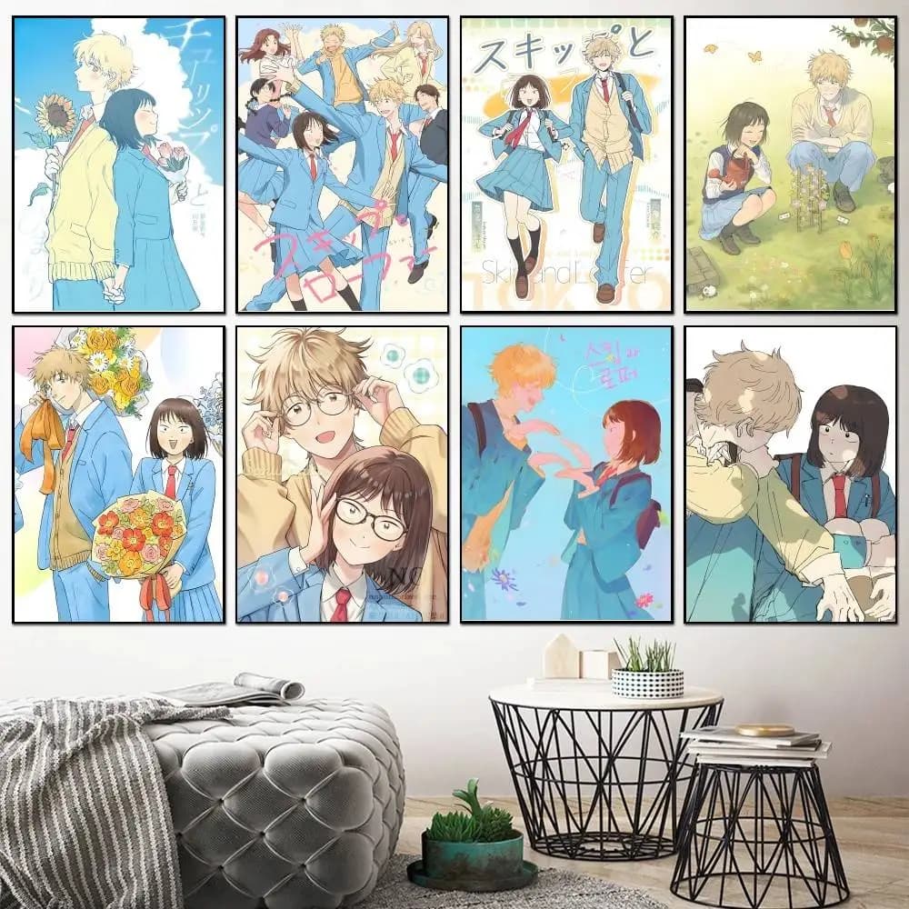 1 pezzo di poster adesivo anime S-Skip And Loafer, stampa artistica da parete impermeabile per soggiorno, camera da letto, decorazioni per la casa