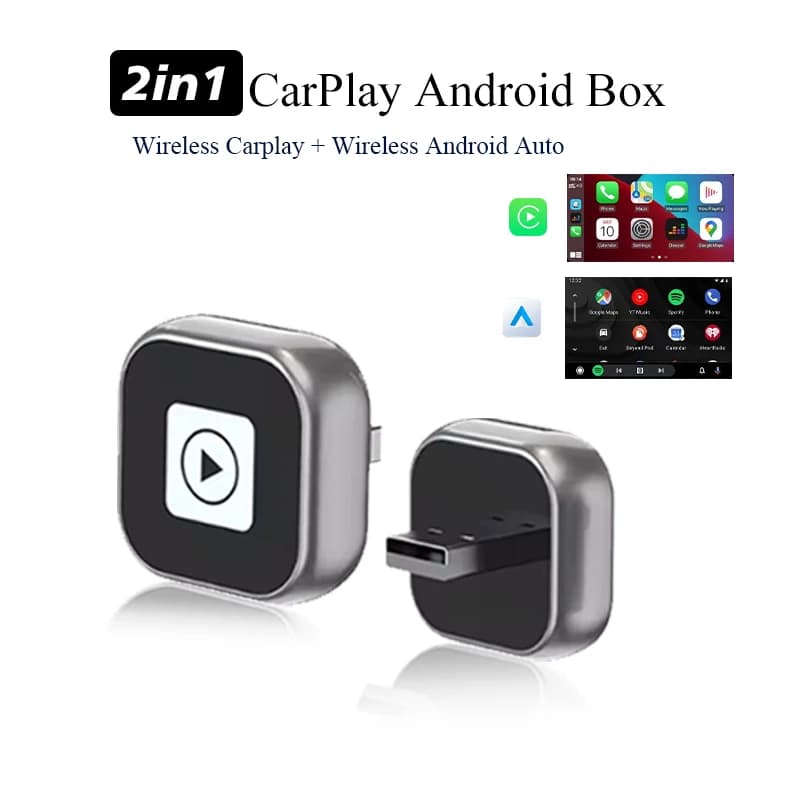 Carplay Android Auto Wireless Adapter 2 in 1 Smart Mini Box Plug and Play WIFI BT Auto Connect For Toyota VW Peugeot MAZDA FORD