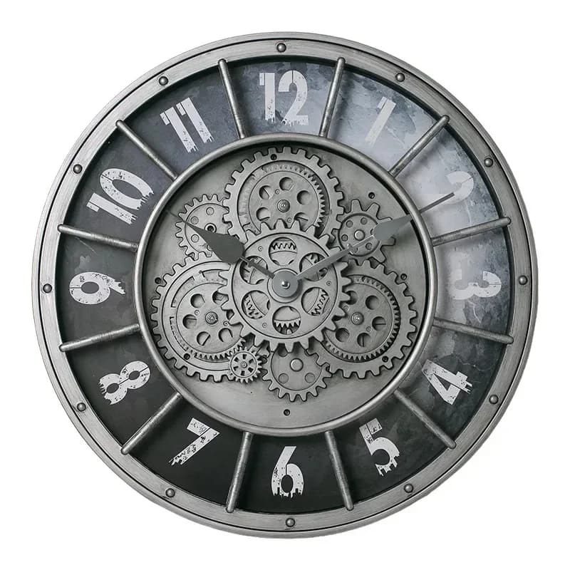 46cm Tianji Star Retro Rotating Gear Wall Clock Home Decorative Wall Clock Stylish Silent Scanning Movement Quartz Wall Clocks