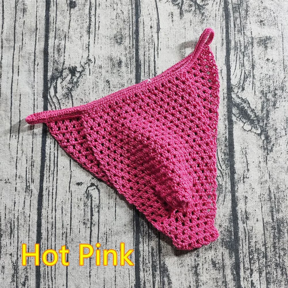 1pc tinta unita uomo traspirante biancheria intima a vita bassa slip all'uncinetto a mano perizoma costumi da bagno per prendere il sole pantaloncini da bagno uomo