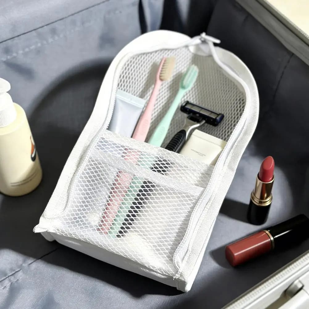 Travel Makeup Bag, Toothbrush Storage Bag,velcro Hanging Strap Makeup Brush Bag, Waterproof Toileting bag Storage Bag
