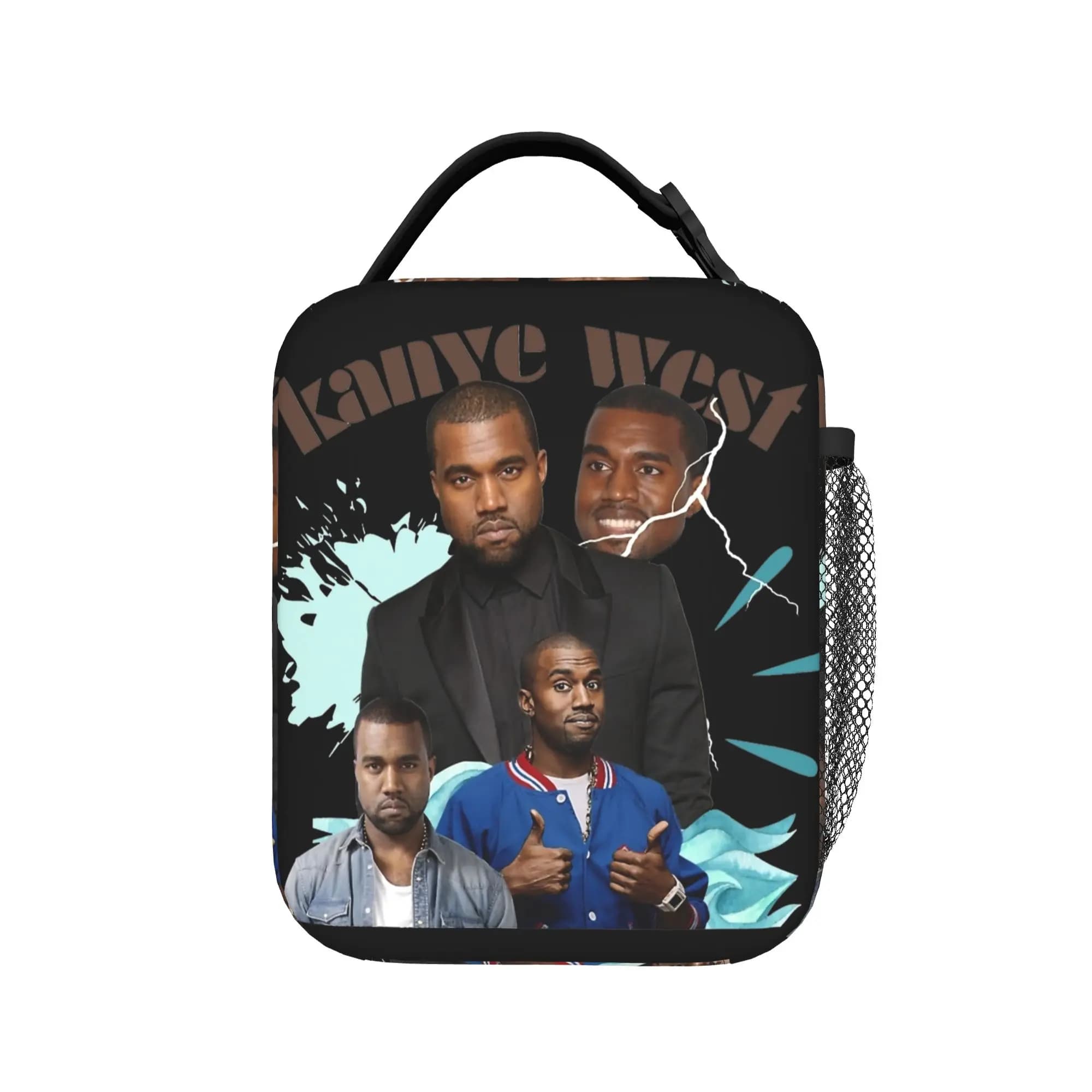 Borsa Termica Portatile Kanye West Meme per Pranzo, Contenitore Porta Pranzo, Borsa Frigo Hip Hop Rap, Borsa Termica per Alimenti, Spiaggia, Picnic