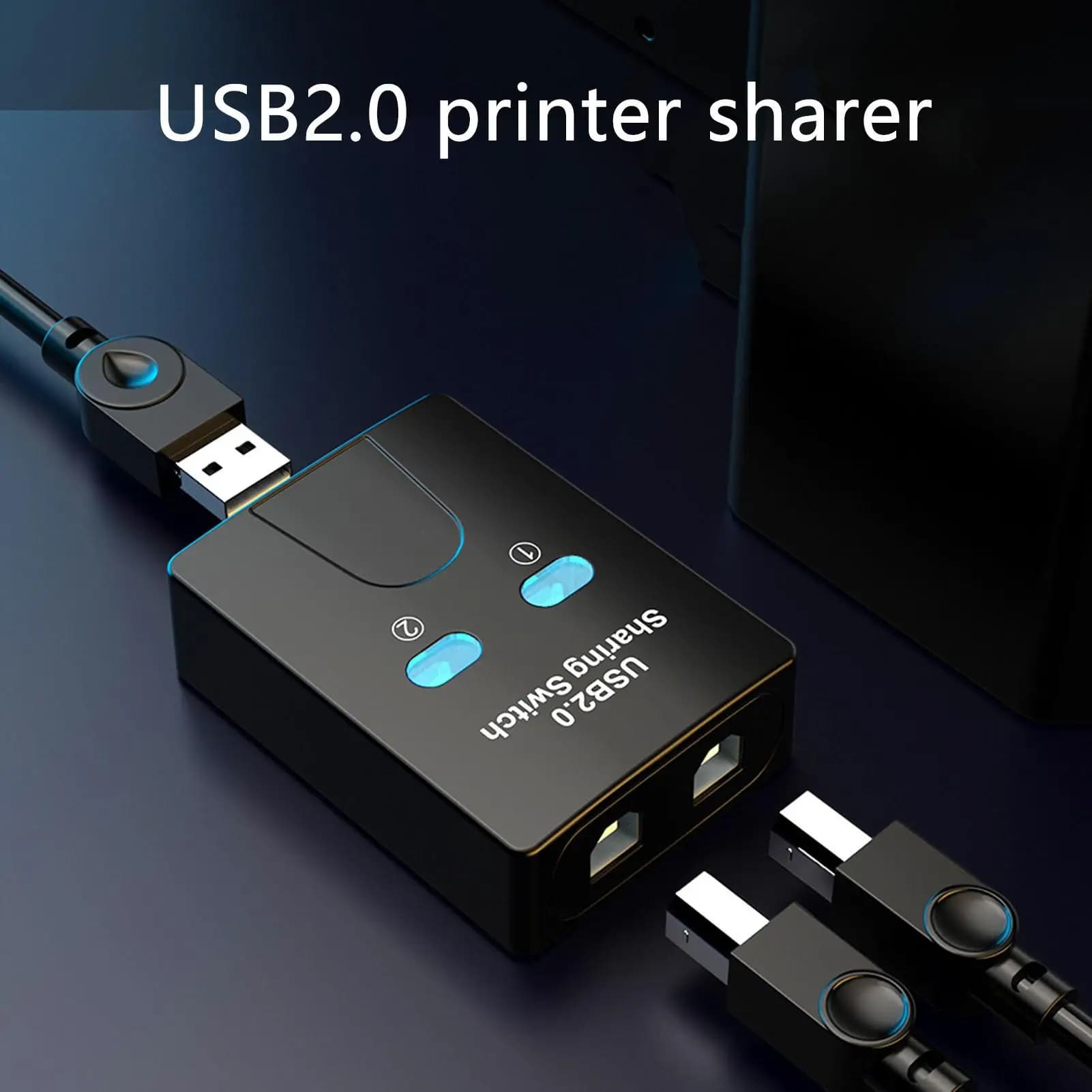 USBSwitch HUB 2 port manual Two computers Share printer devices on U discs USB 2.0 two in one with cable