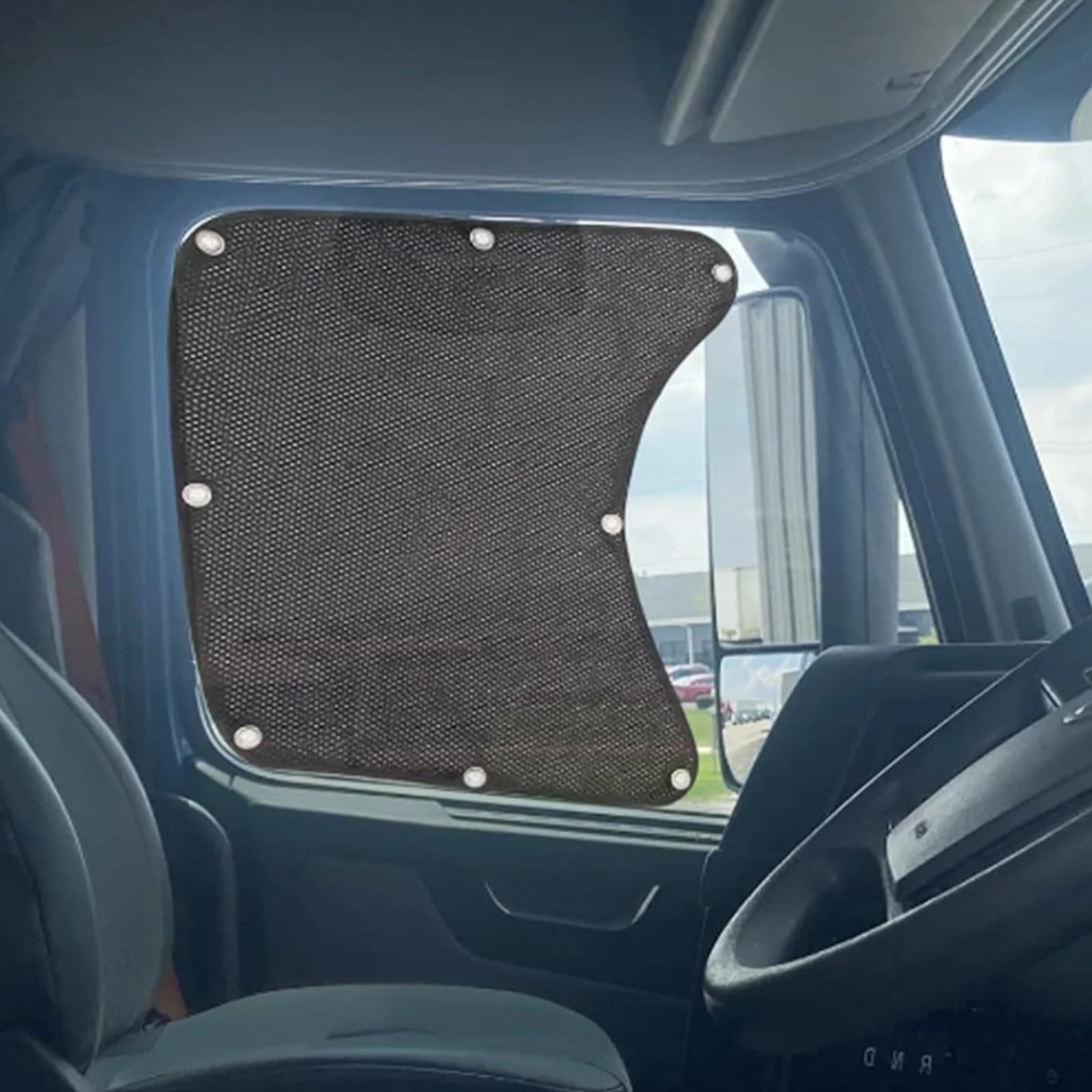 2Pcs Truck Side Window parasole Semi Truck Window parasole protezione UV raffreddamento schermo parasole in rete di poliestere traspirante