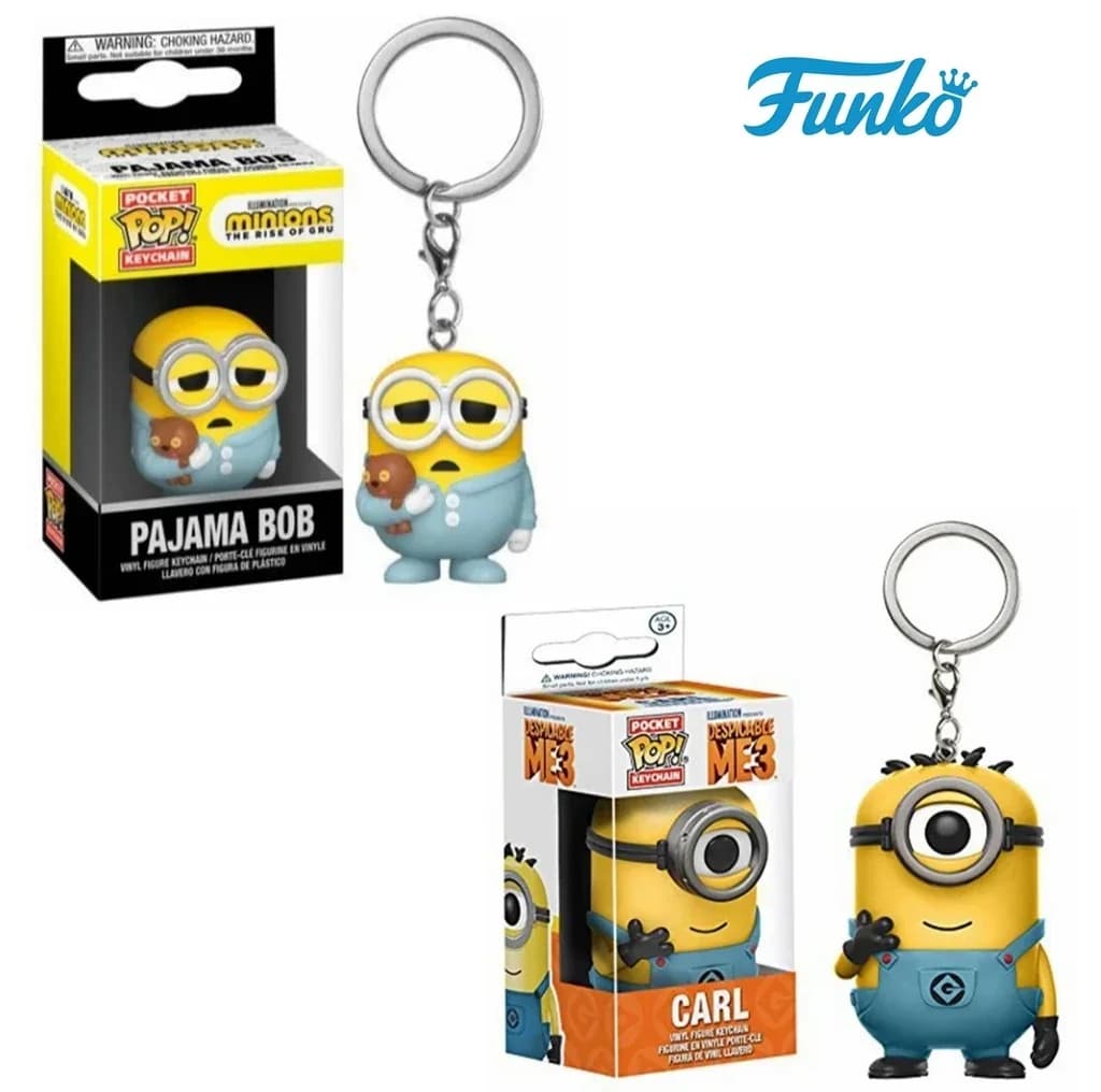 Funko Pop Cattivissimo Minions Me CARL Pigiama Bob Agnes Pocket Pop Portachiavi The Rise of GRV Vinyl Figure Toys